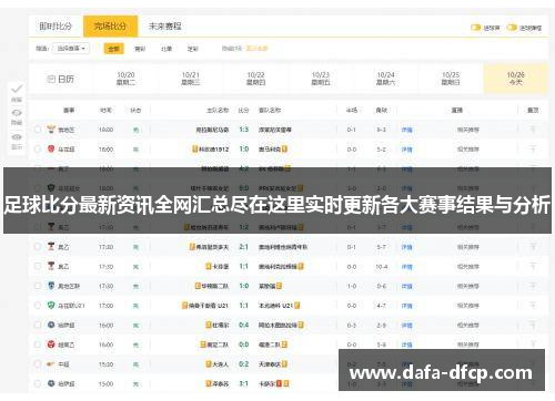 足球比分最新资讯全网汇总尽在这里实时更新各大赛事结果与分析 足球比分最新资讯全网汇总尽在这里实时更新各大赛事结果与分析